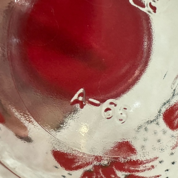 Vintage AGC Ribbon Bow Chili Peppers Red Floral Pattern Clear Glass Canister Jar - Picture 4 of 16